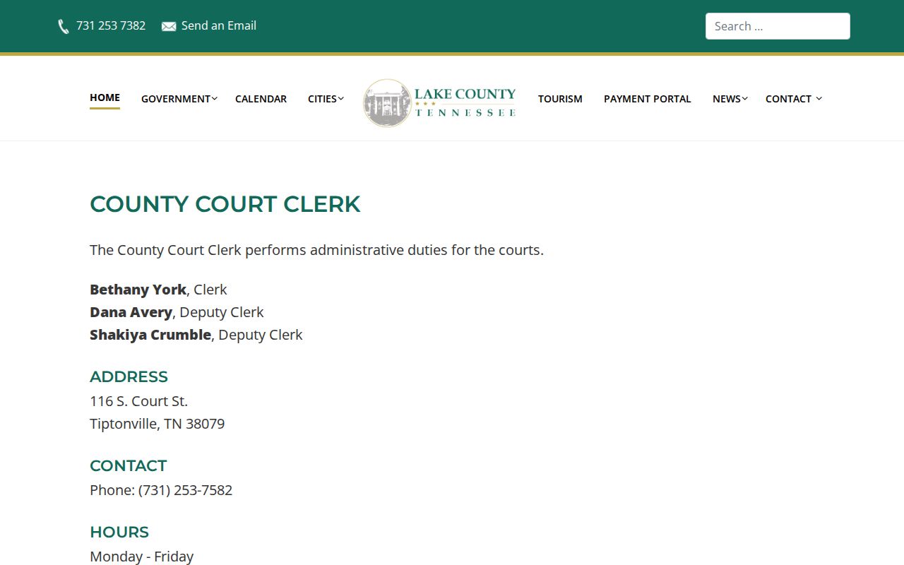 Lake County administrative clerk office distinguished from criminal court clerk