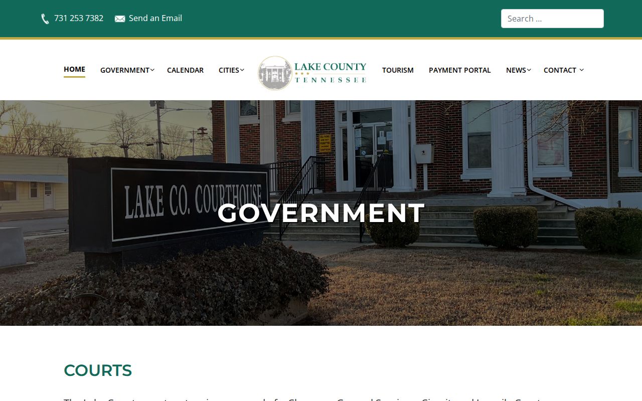 Lake County official courts page listing county court divisions