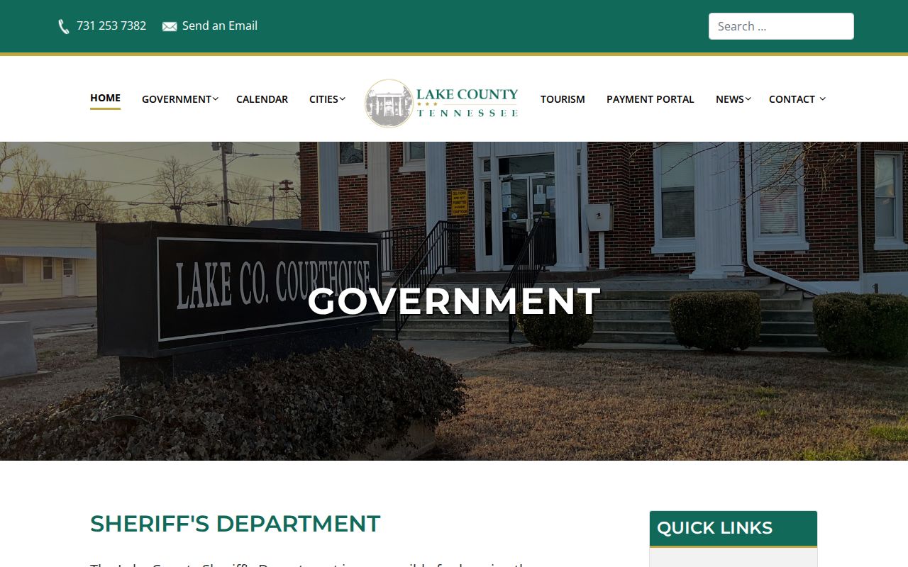 Lake County Sheriff’s Department official contact page
